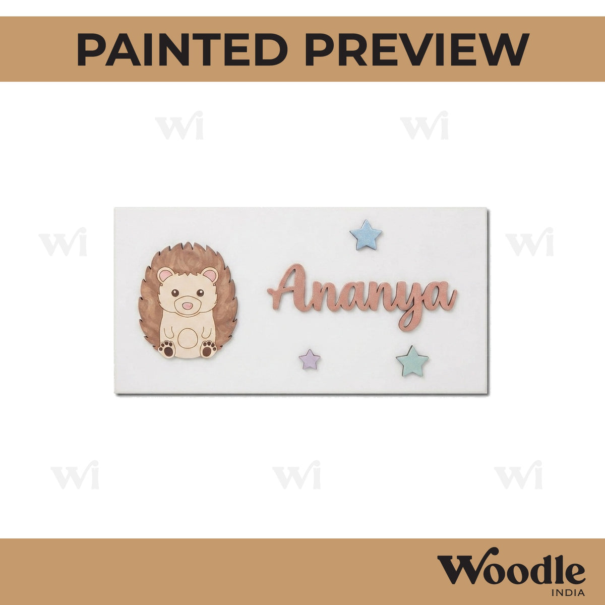 Porcupine Kids Nameplate MDF Design 1