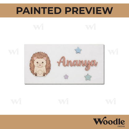 Porcupine Kids Nameplate MDF Design 1