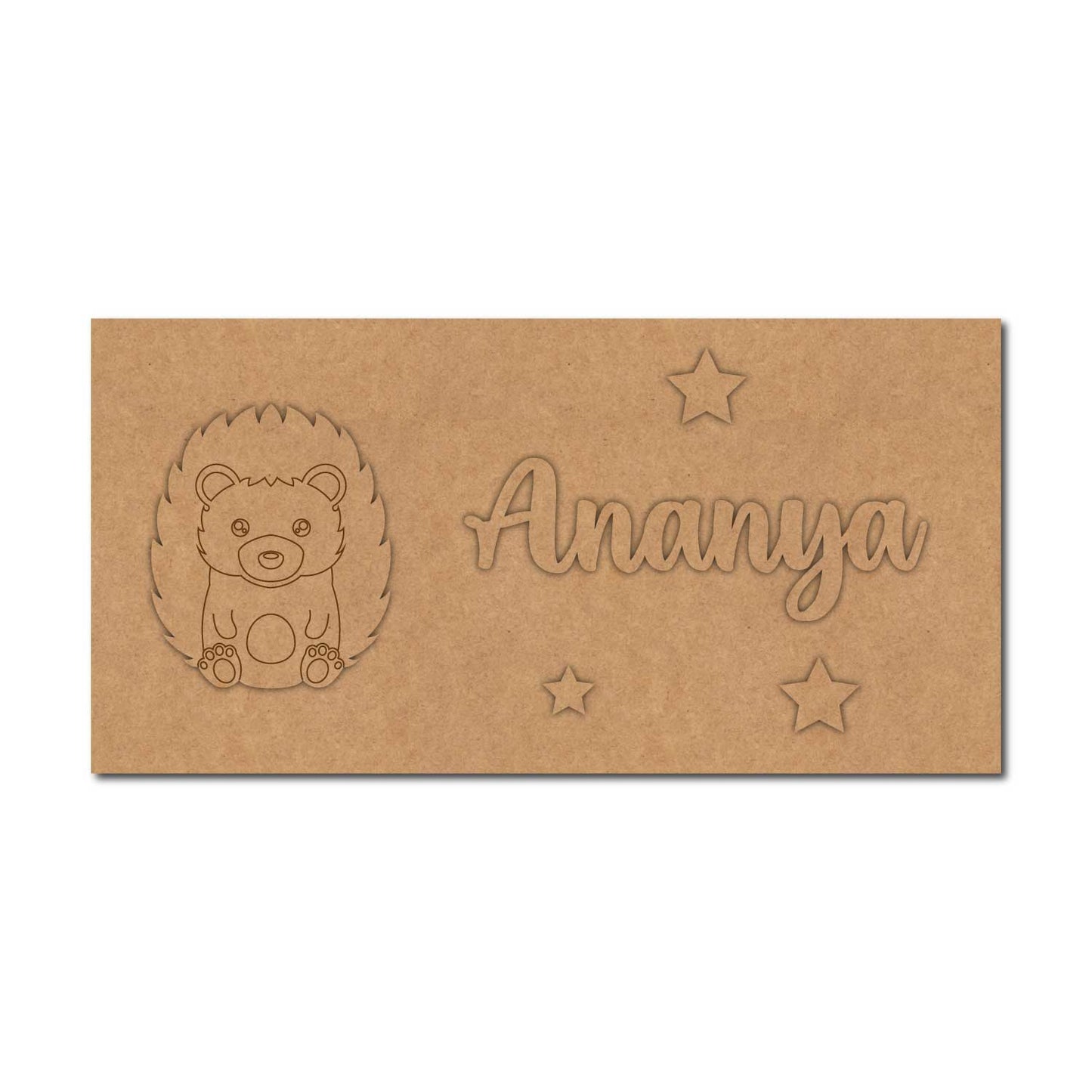 Porcupine Kids Nameplate MDF Design 1