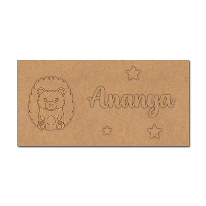 Porcupine Kids Nameplate MDF Design 1