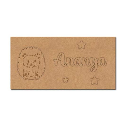 Porcupine Kids Nameplate MDF Design 1