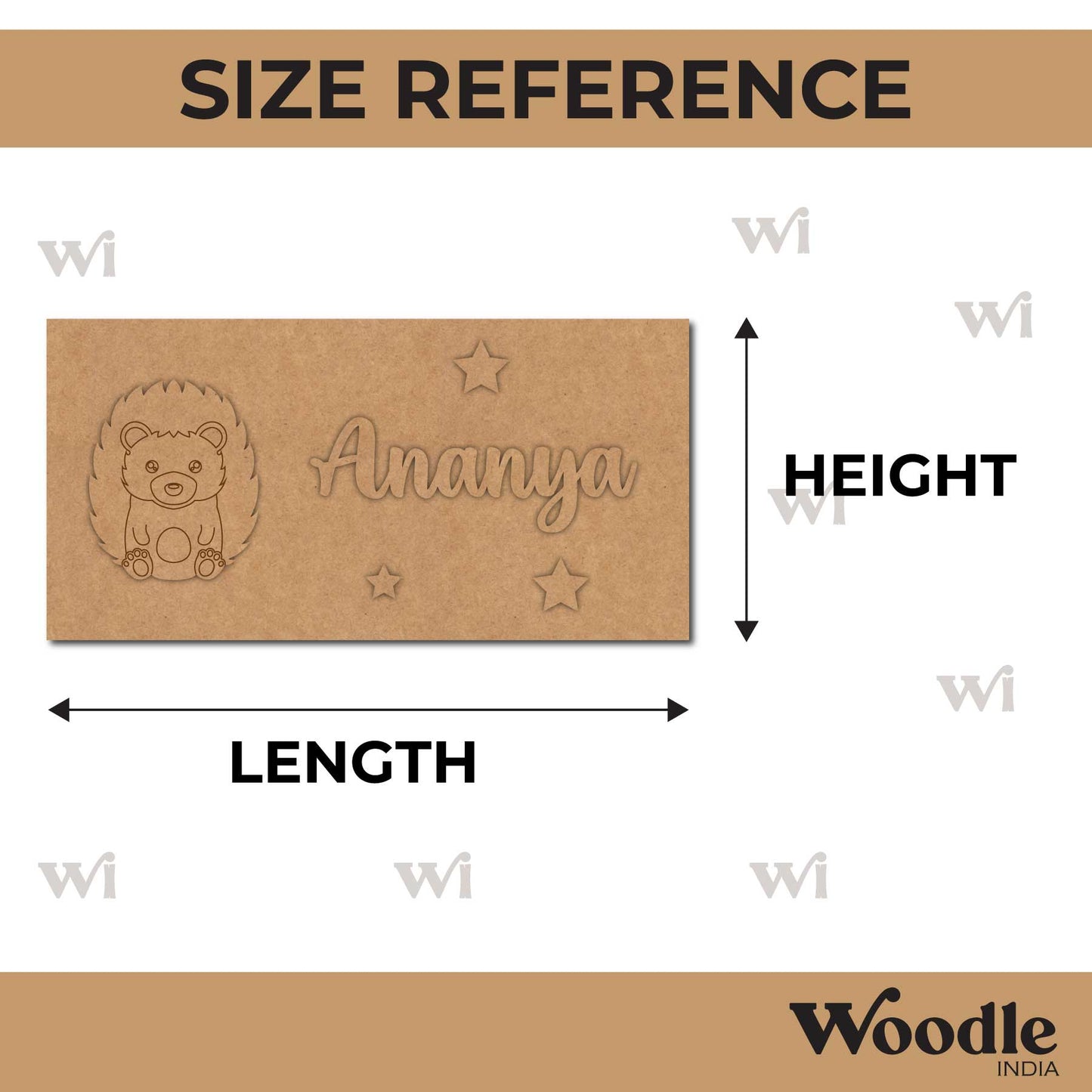 Porcupine Kids Nameplate MDF Design 1