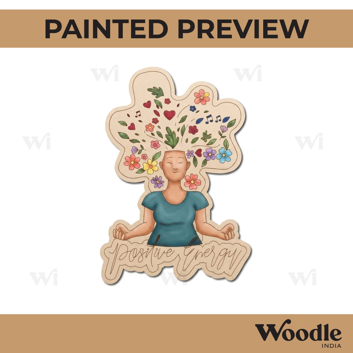 Positive Energy Woman Pre Marked Base MDF Design 1