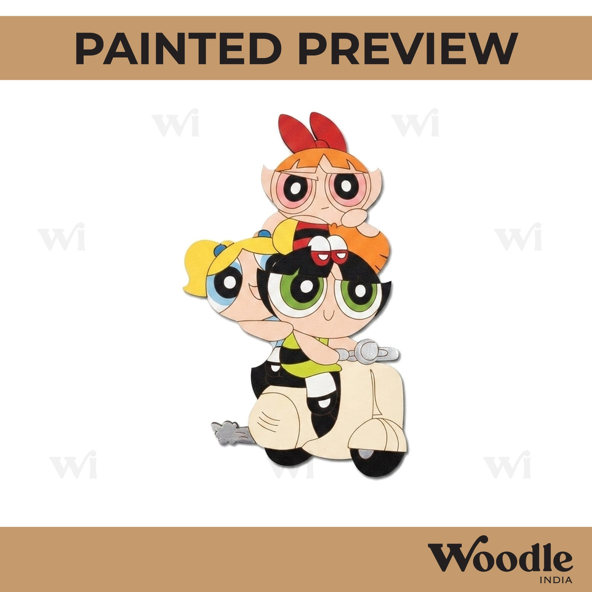 Power Puff Girls Pre Marked MDF Design 1