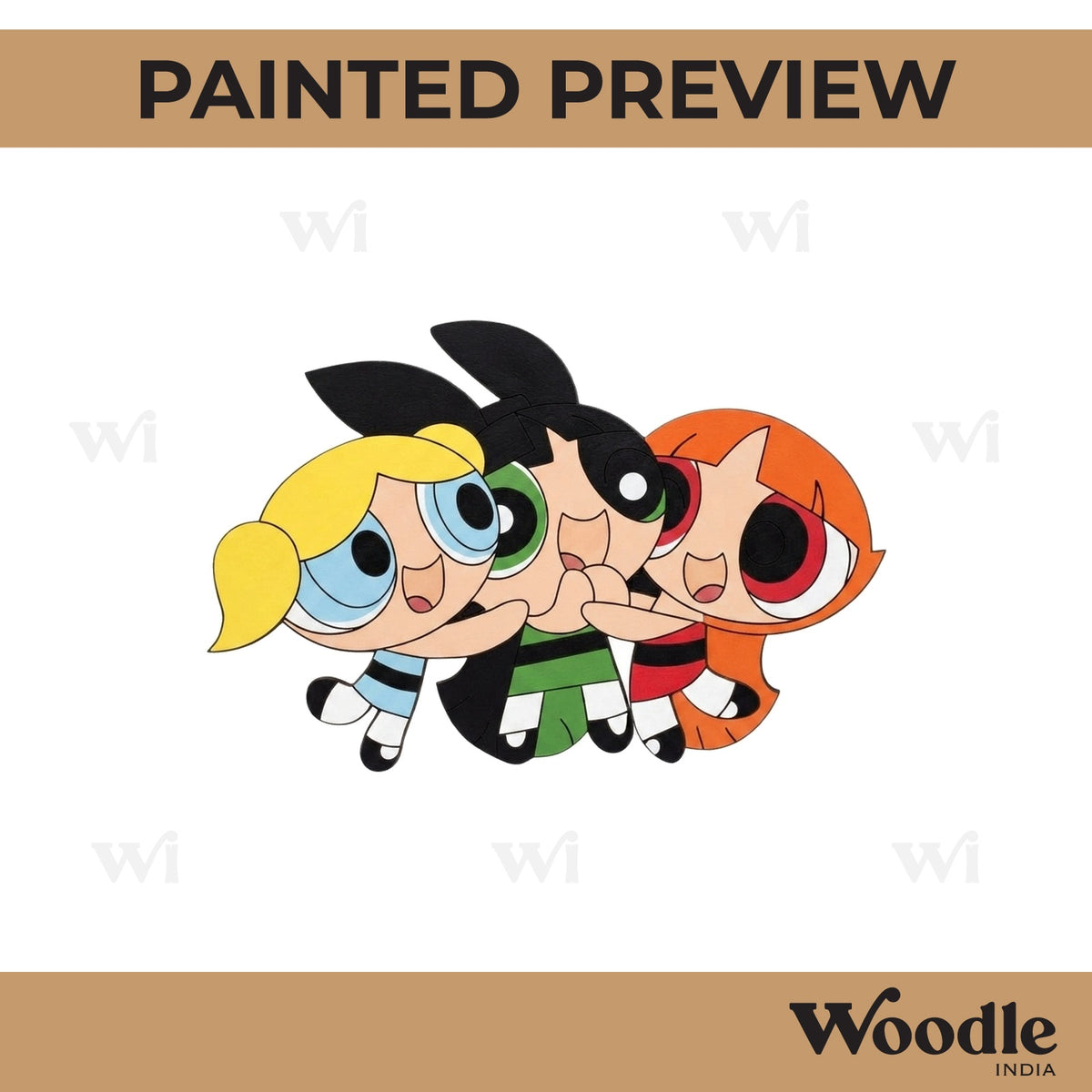 Power Puff Girls Pre Marked MDF Design 3