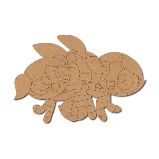 Power Puff Girls Pre Marked MDF Design 3