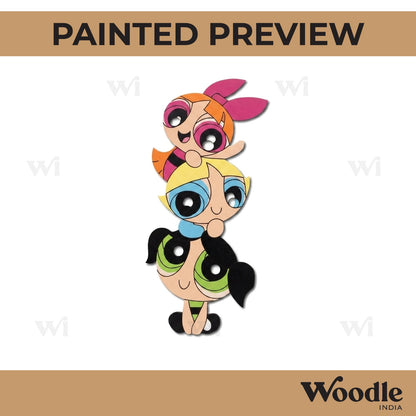 Power Puff Girls Pre Marked MDF Design 4