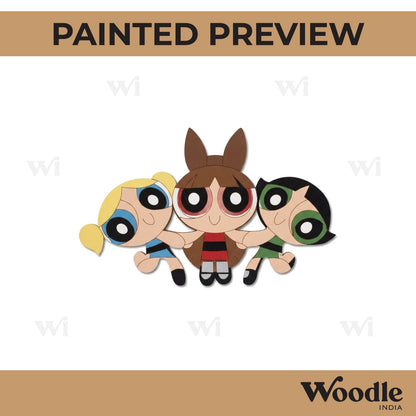 Power Puff Girls Pre Marked MDF Design 6