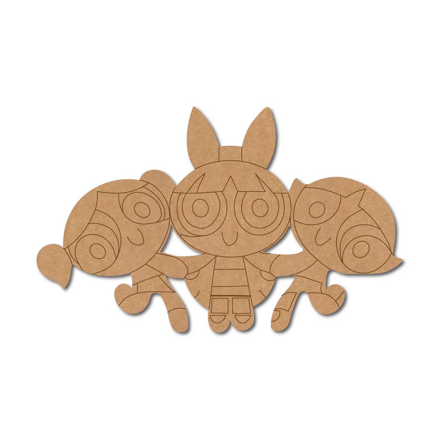 Power Puff Girls Pre Marked MDF Design 6