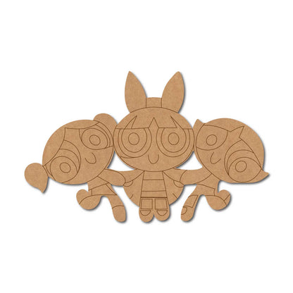 Power Puff Girls Pre Marked MDF Design 6