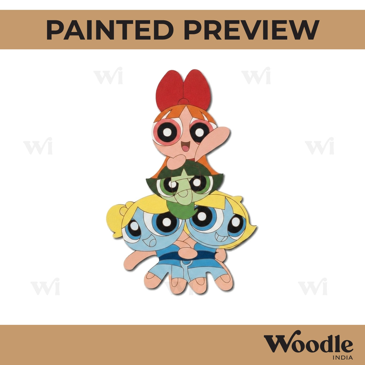Power Puff Girls Pre Marked MDF Design 7