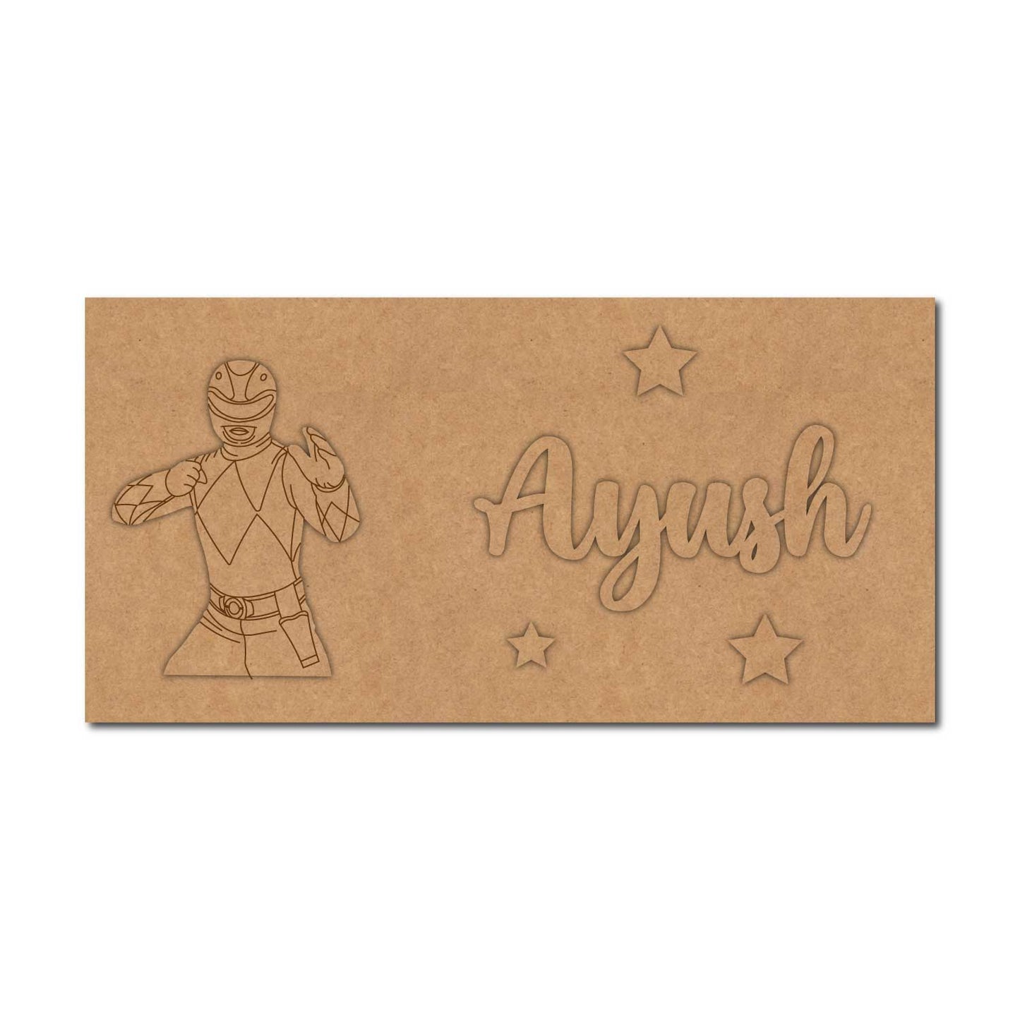 Power Rangers Kids Nameplate MDF Design 1