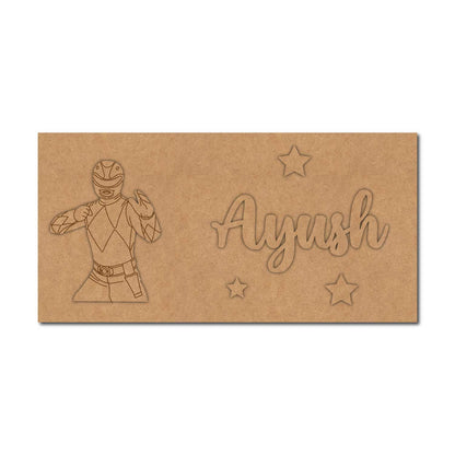 Power Rangers Kids Nameplate MDF Design 1