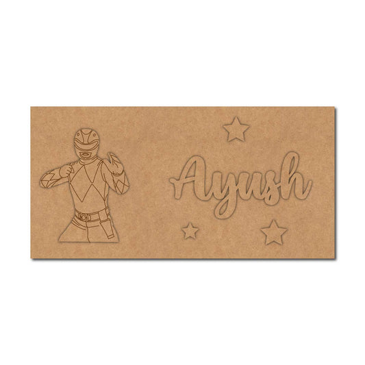 Power Rangers Kids Nameplate MDF Design 1