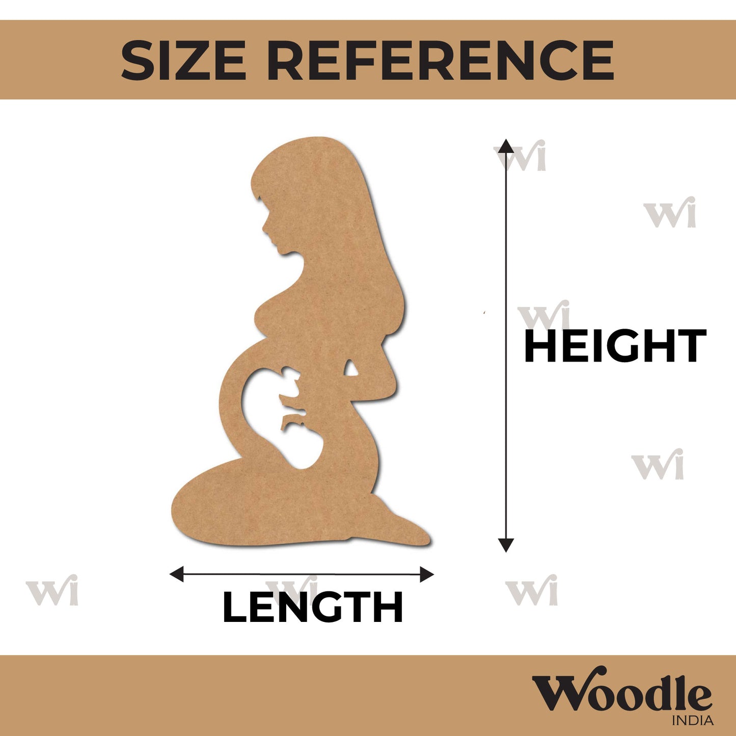 Pregnant Mother Cutout MDF Design 1