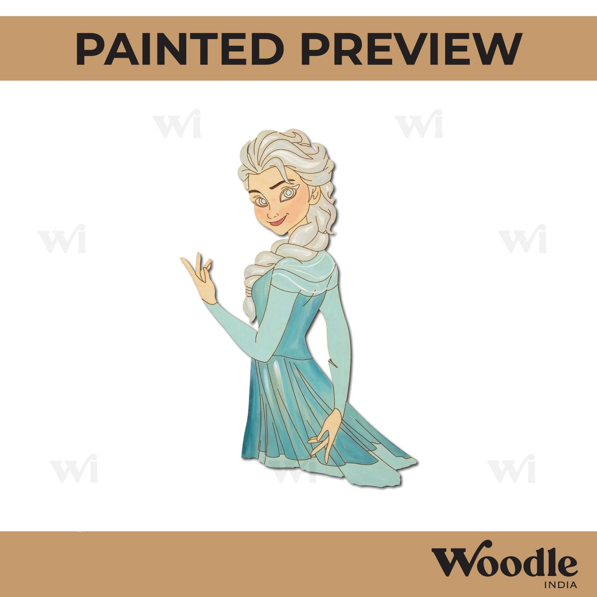 Princess Frozen Cartoon Pre Marked MDF Design 2