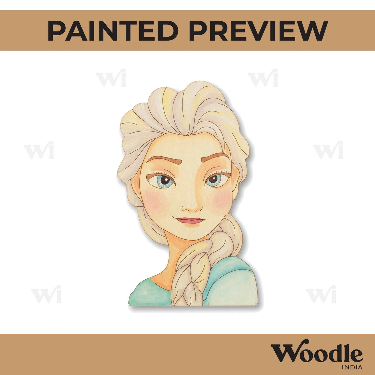 Princess Frozen Cartoon Pre Marked MDF Design 3