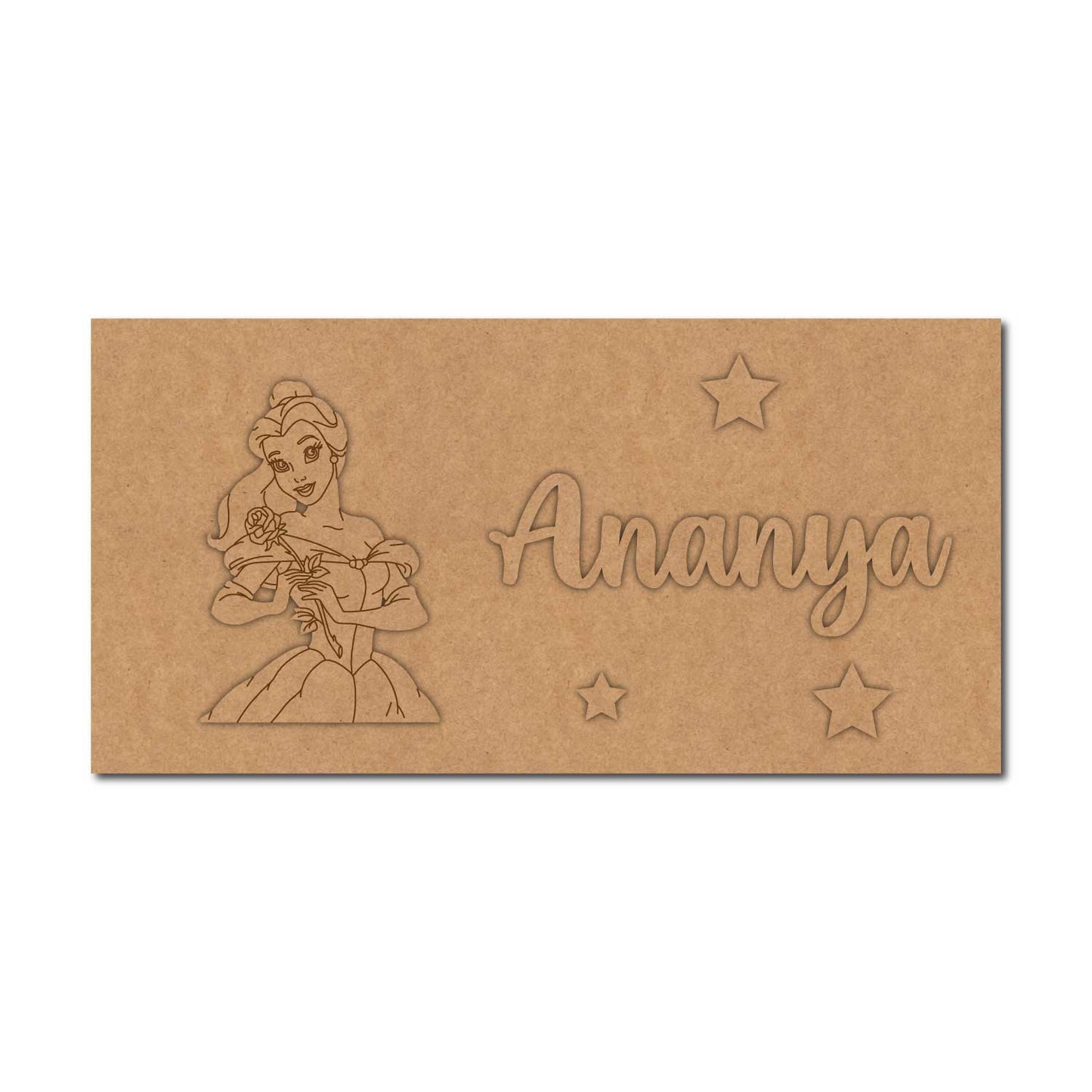 Princess Kids Nameplate MDF Design 1