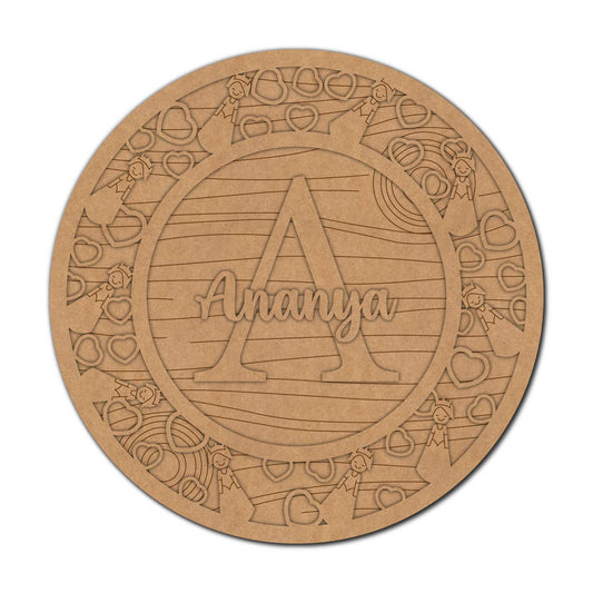Princess Theme Nameplate MDF Design 1