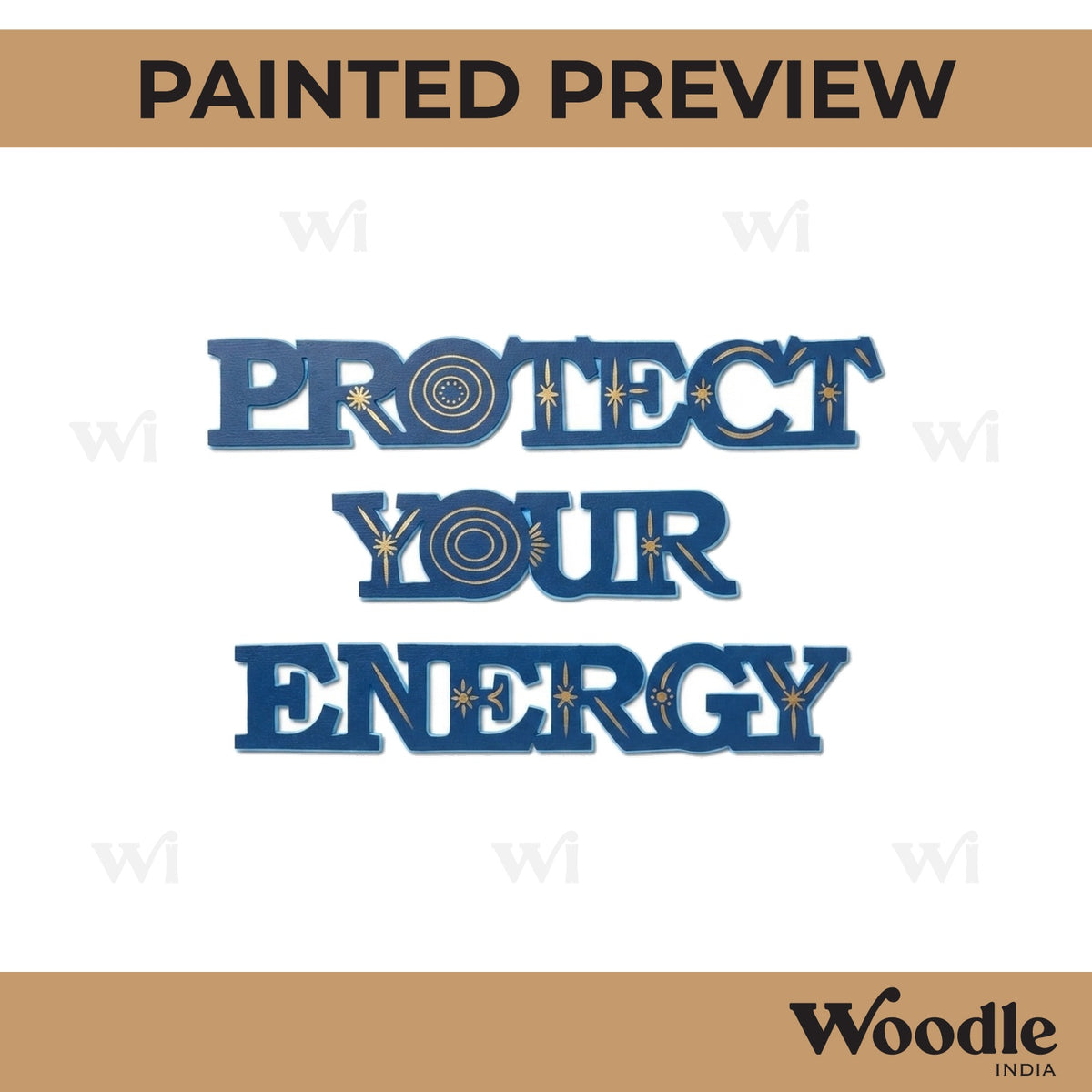 Protect Your Energy Text Pre Marked MDF Design 1