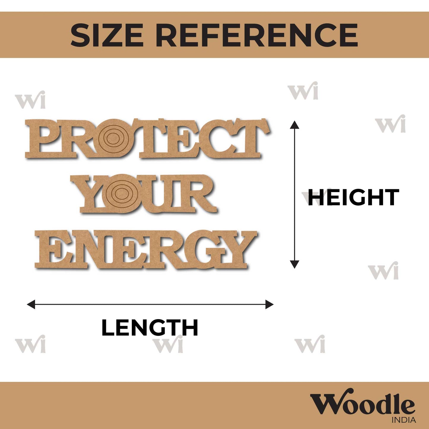 Protect Your Energy Text Pre Marked MDF Design 1