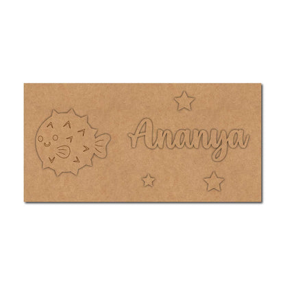 Puffer Fish Kids Nameplate MDF Design 1