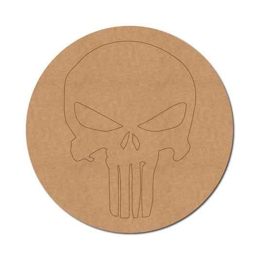 Punisher Logo Skull Marvel Pre Marked Round MDF Design 1