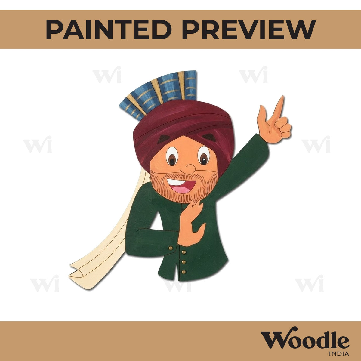 Punjabi Man Dancing Pre Marked MDF Design 1