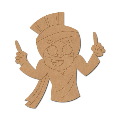 Punjabi Man Dancing Pre Marked MDF Design 2