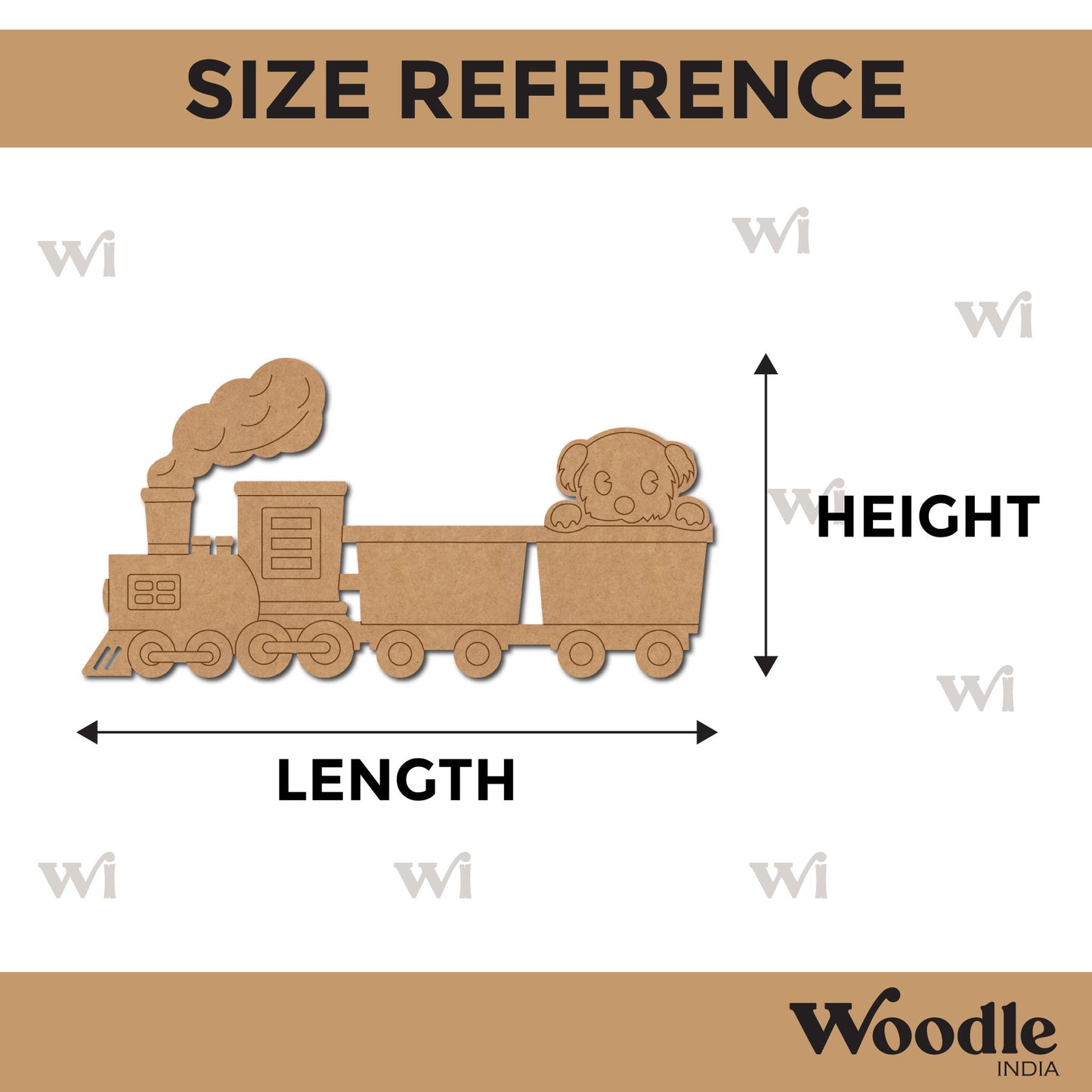 Puppy In Train Pre Marked MDF Design 1