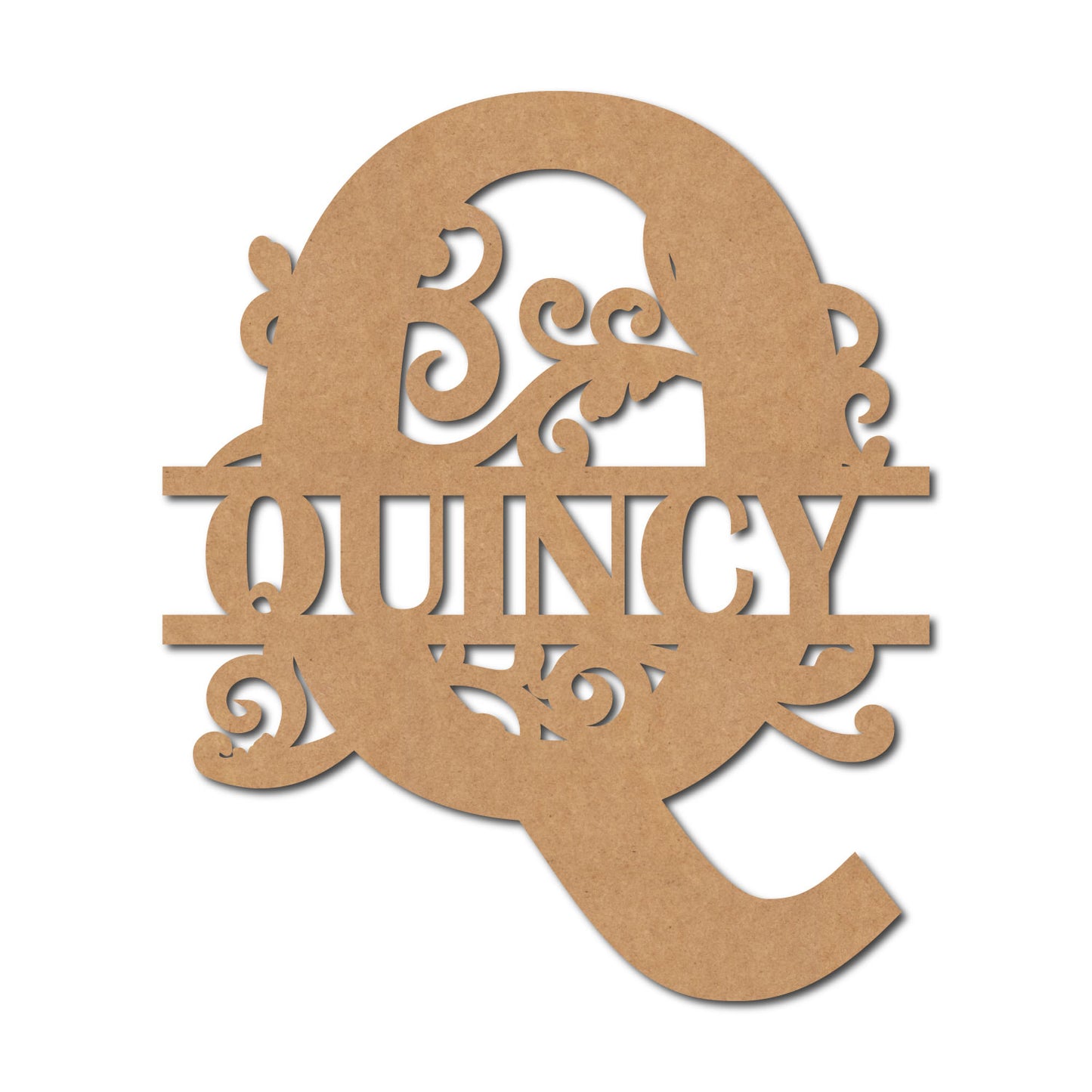 Alphabet Monogram Nameplate MDF Design 2