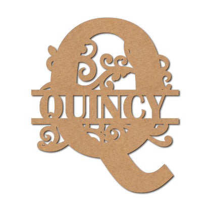 Alphabet Monogram Nameplate MDF Design 2
