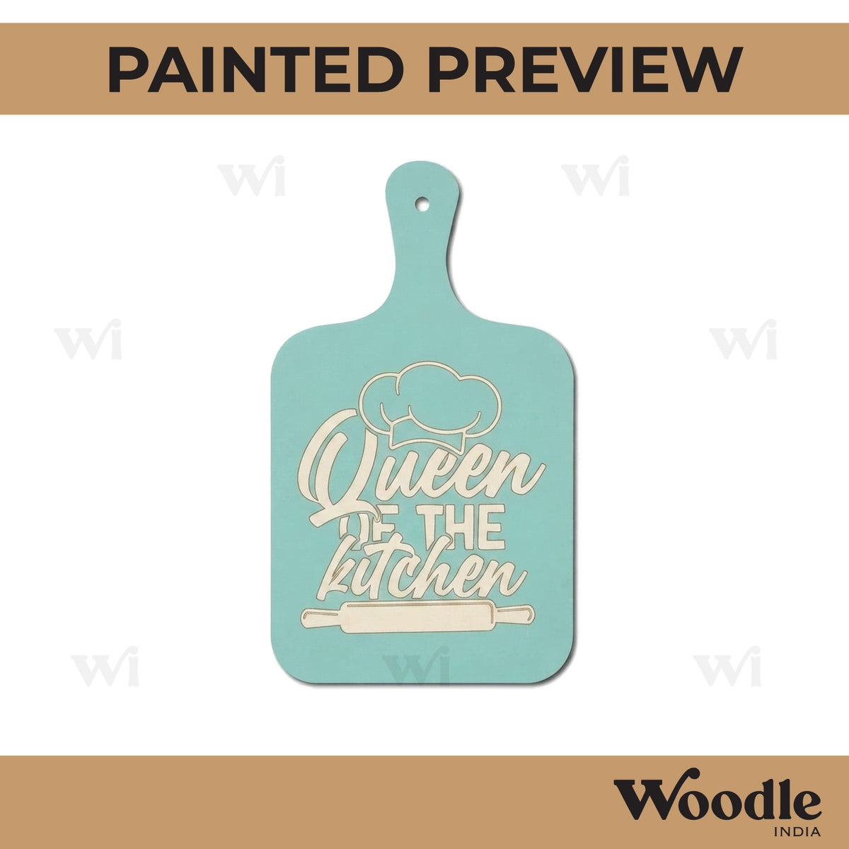 Queen Of The Kitchen Pre Marked Chopping Board MDF Design 1