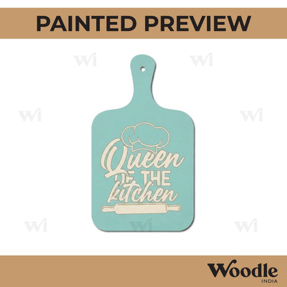 Queen Of The Kitchen Pre Marked Chopping Board MDF Design 1