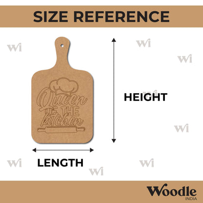 Queen Of The Kitchen Pre Marked Chopping Board MDF Design 1