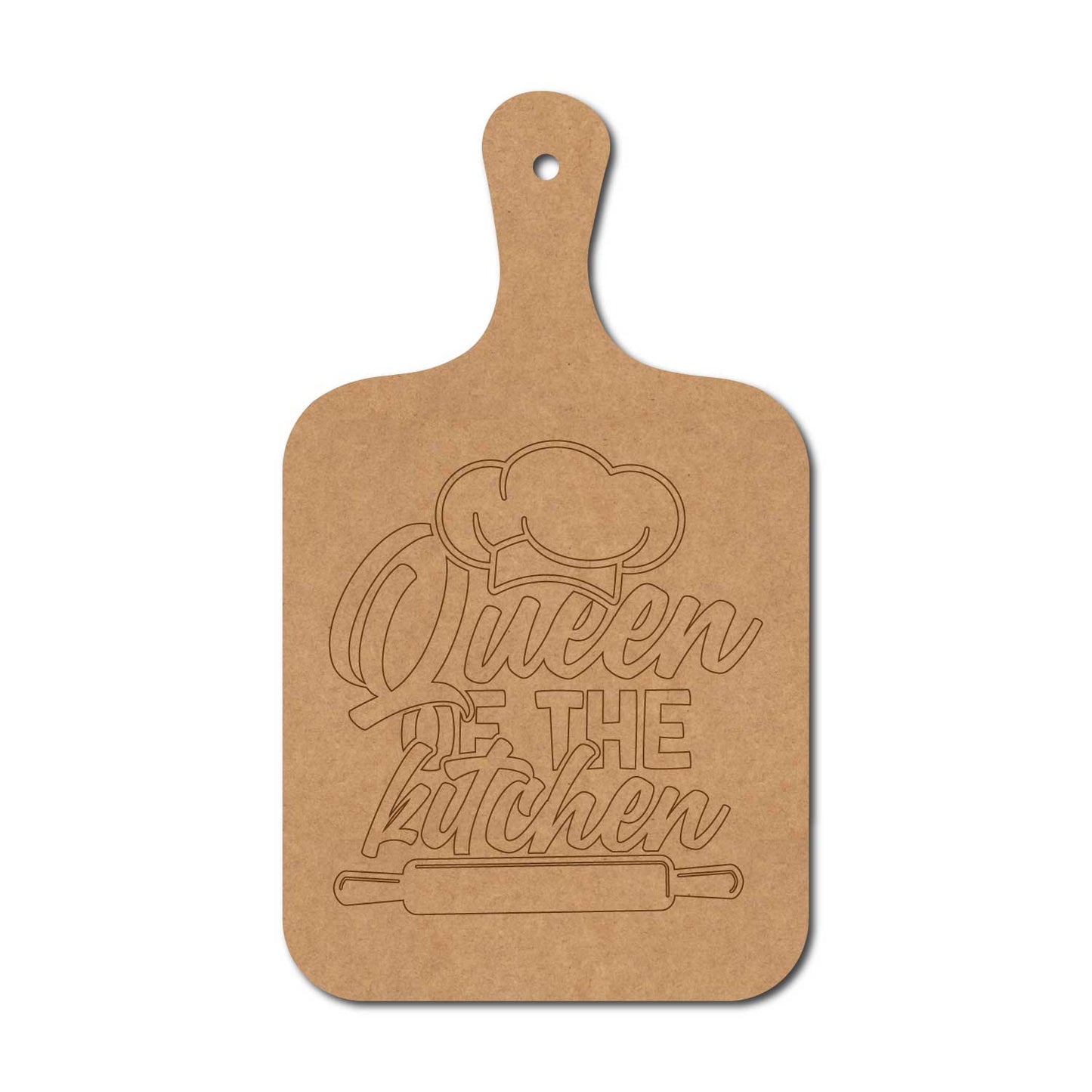 Queen Of The Kitchen Pre Marked Chopping Board MDF Design 1
