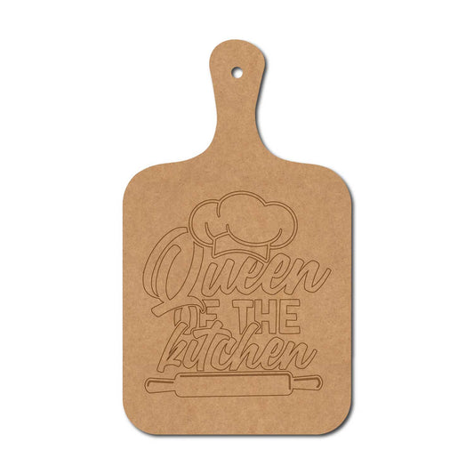 Queen Of The Kitchen Pre Marked Chopping Board MDF Design 1