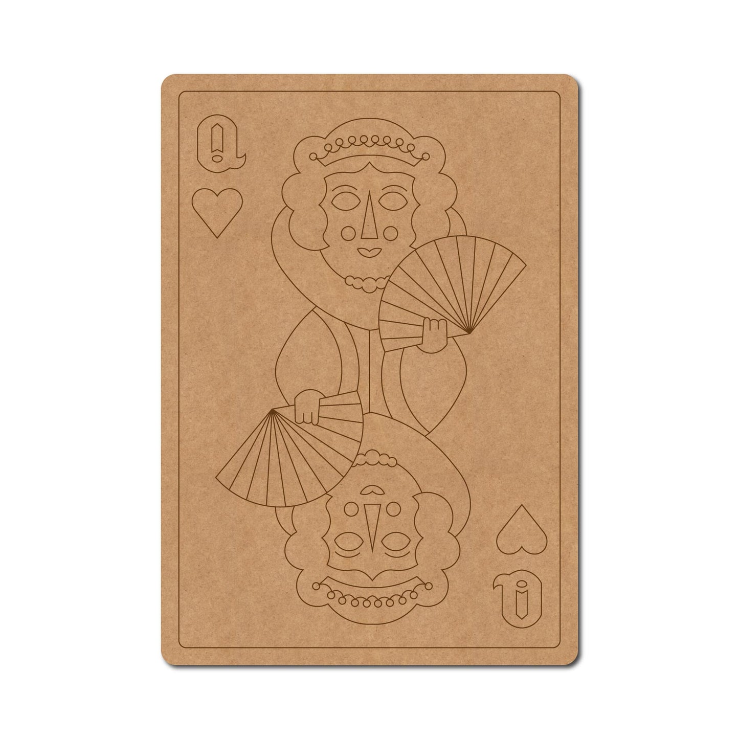 Queen Poker Card Pre Marked MDF Design 1
