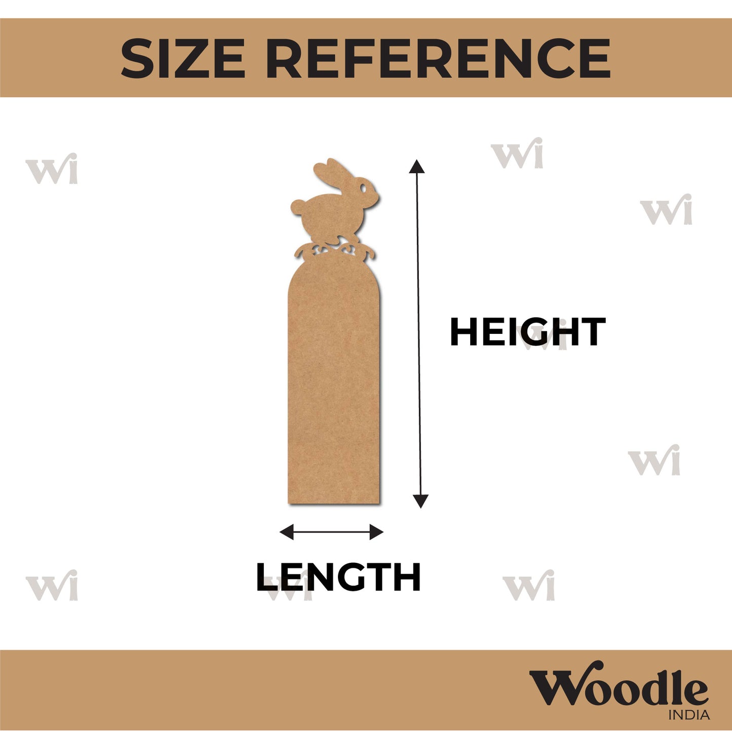 Rabbit Bookmark MDF Design 1