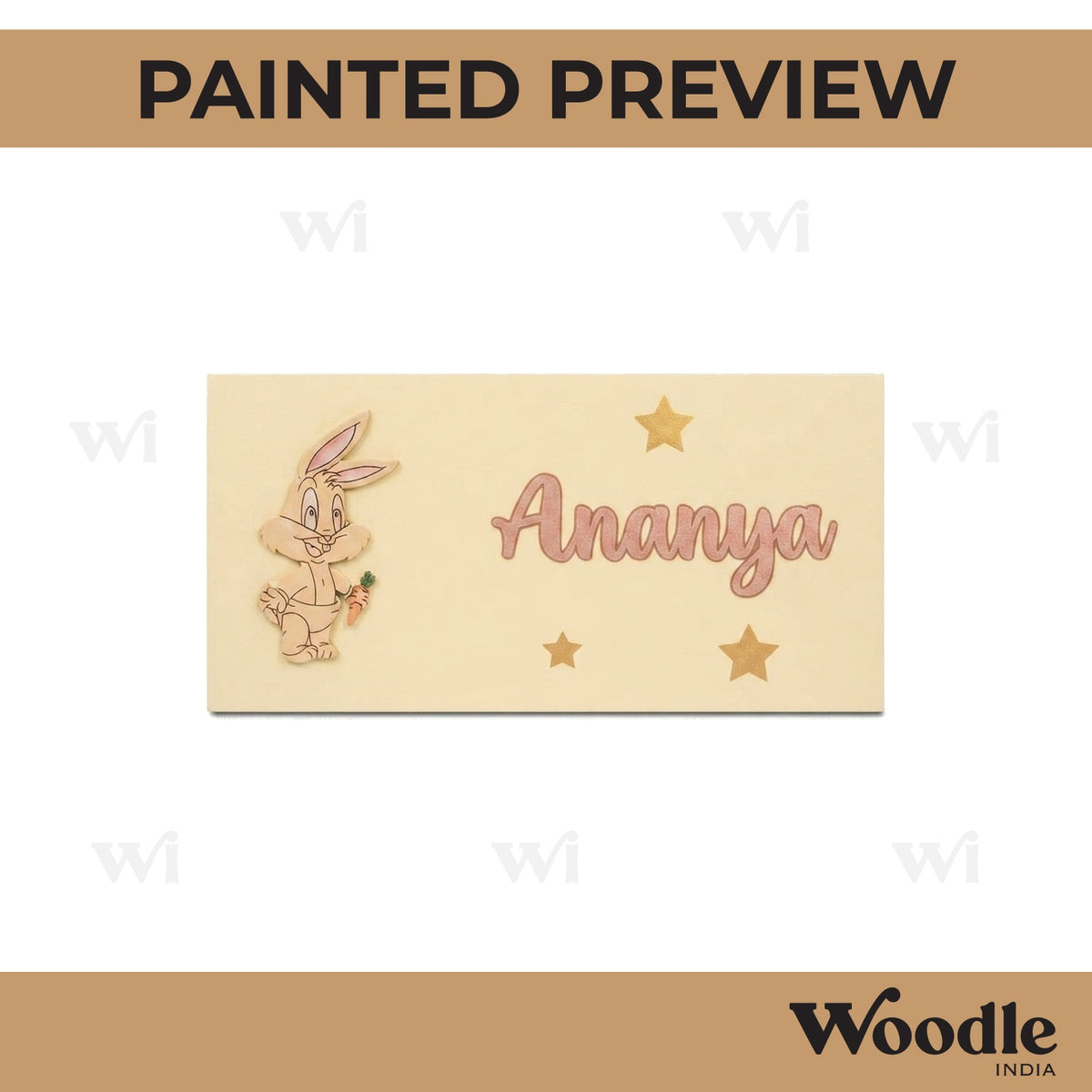 Rabbit Looney Tunes Kids Nameplate MDF Design 1
