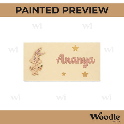 Rabbit Looney Tunes Kids Nameplate MDF Design 1