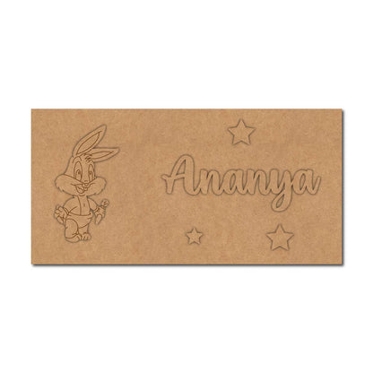 Rabbit Looney Tunes Kids Nameplate MDF Design 1