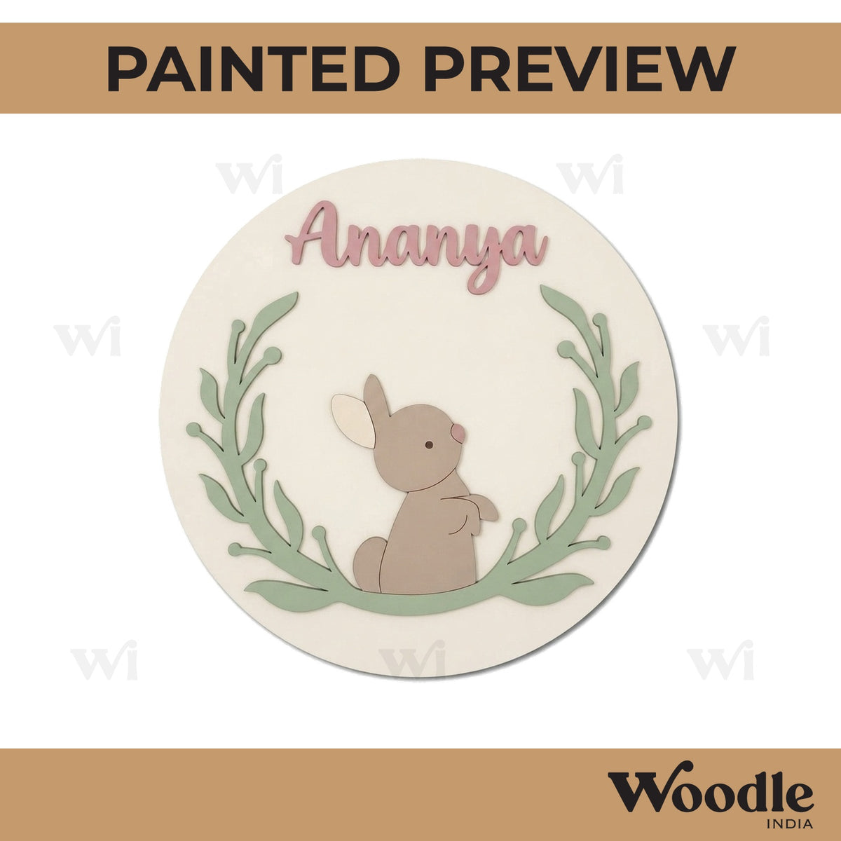 Rabbit Nameplate MDF Design 1