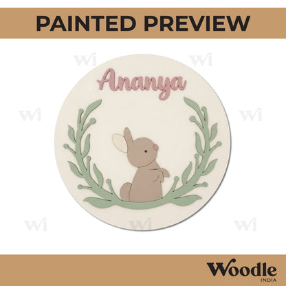 Rabbit Nameplate MDF Design 1