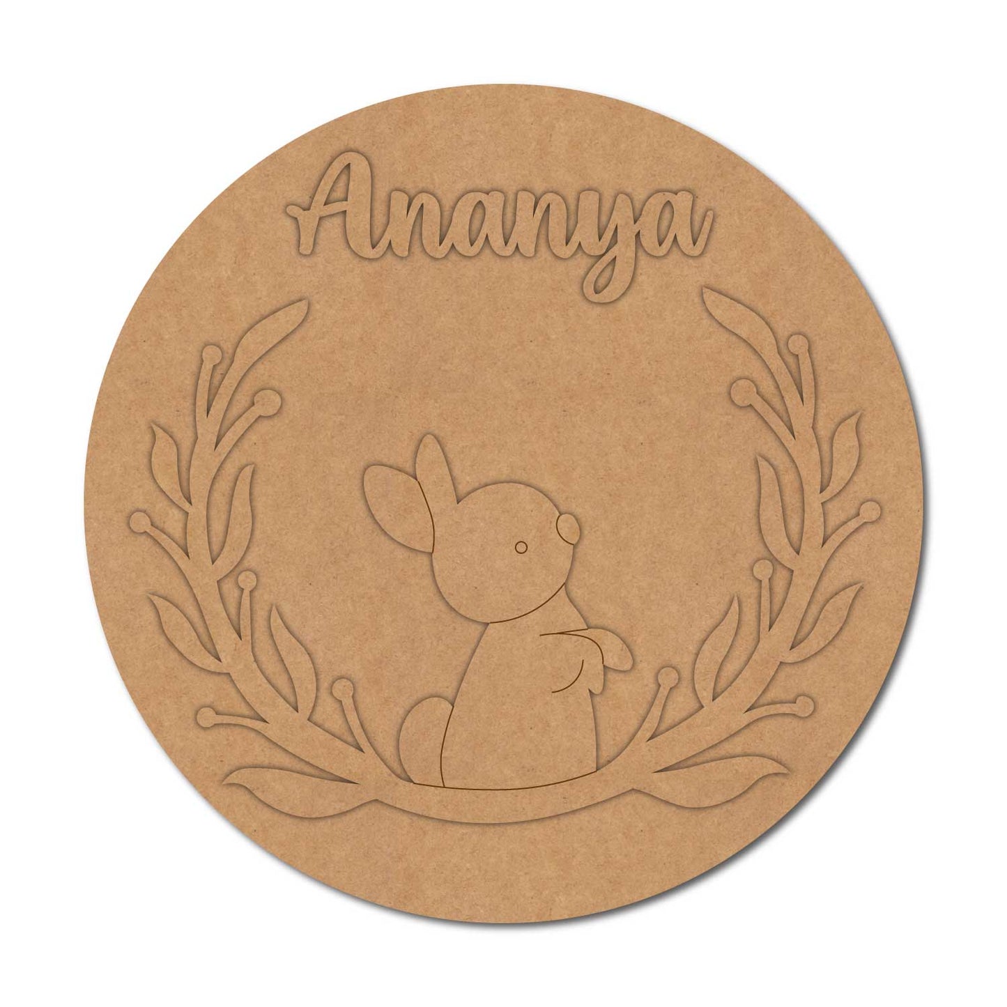 Rabbit Nameplate MDF Design 1