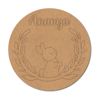 Rabbit Nameplate MDF Design 1