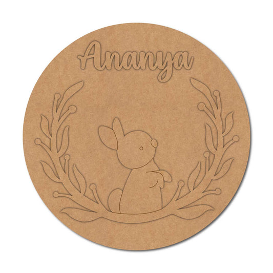 Rabbit Nameplate MDF Design 1