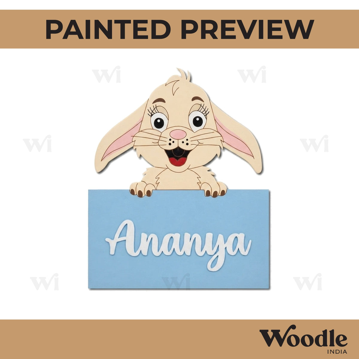 Rabbit Nameplate Pre Marked MDF Design 1