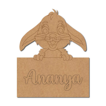 Rabbit Nameplate Pre Marked MDF Design 1