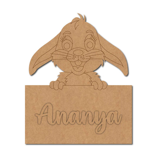 Rabbit Nameplate Pre Marked MDF Design 1
